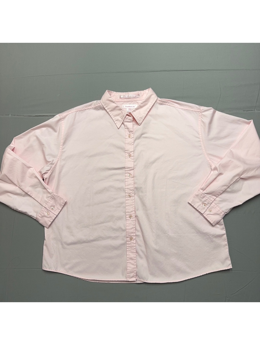 FeatherLite Women Adult 2XL Button Down Shirt Pink Long Sleeve Twill Workwear